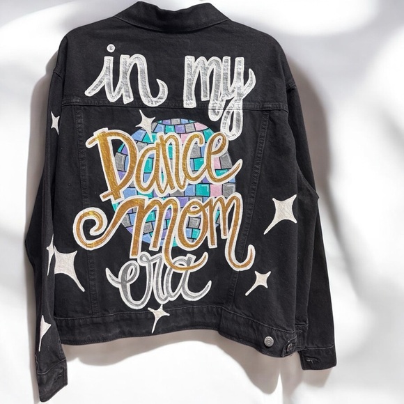 Hand Painted Jean Jacket: “In My Dance Mom Era” - Ladies XXL Denim, Dance Team - Picture 2 of 13